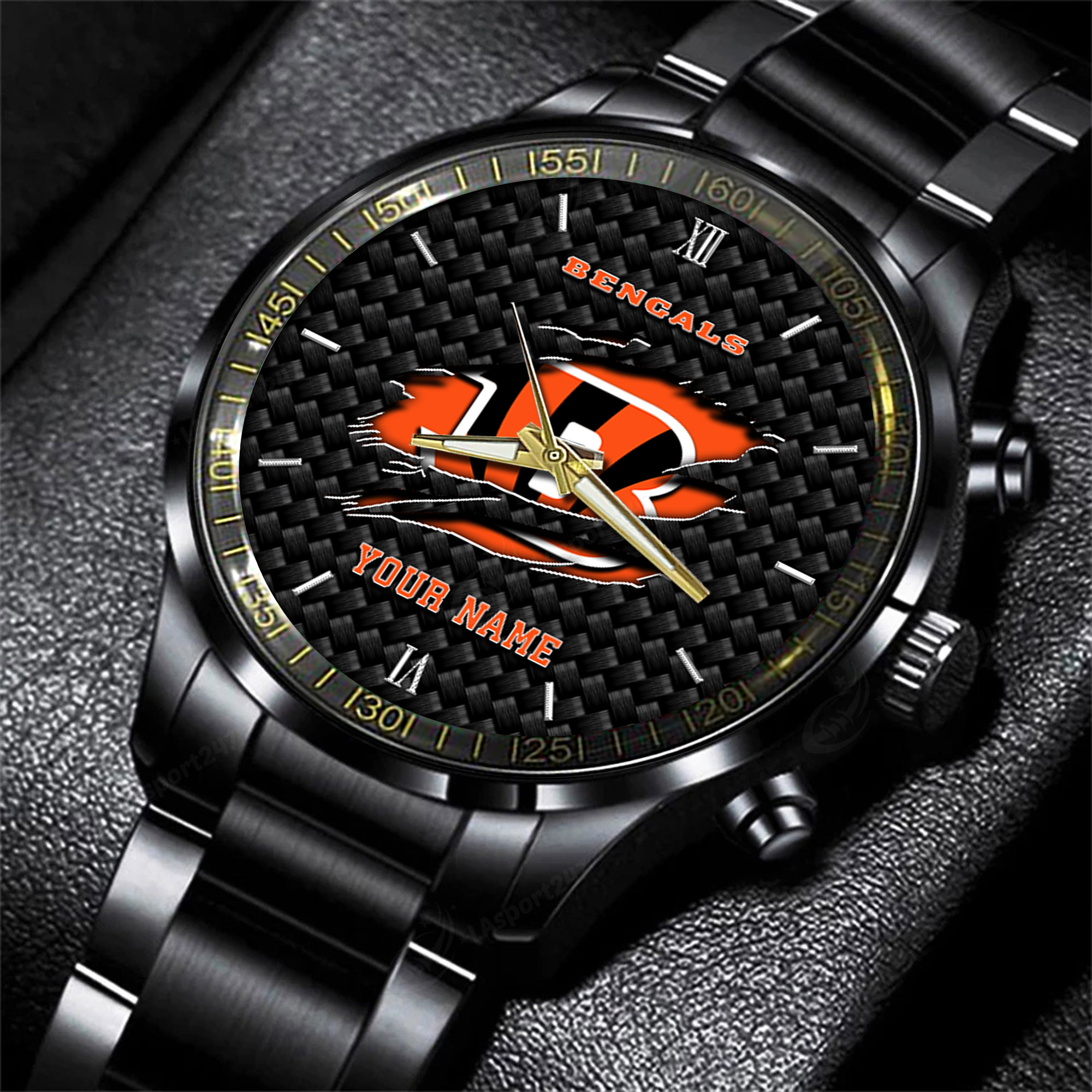 cincinnati bengals nfl personalized sport black fashion watch mesg3