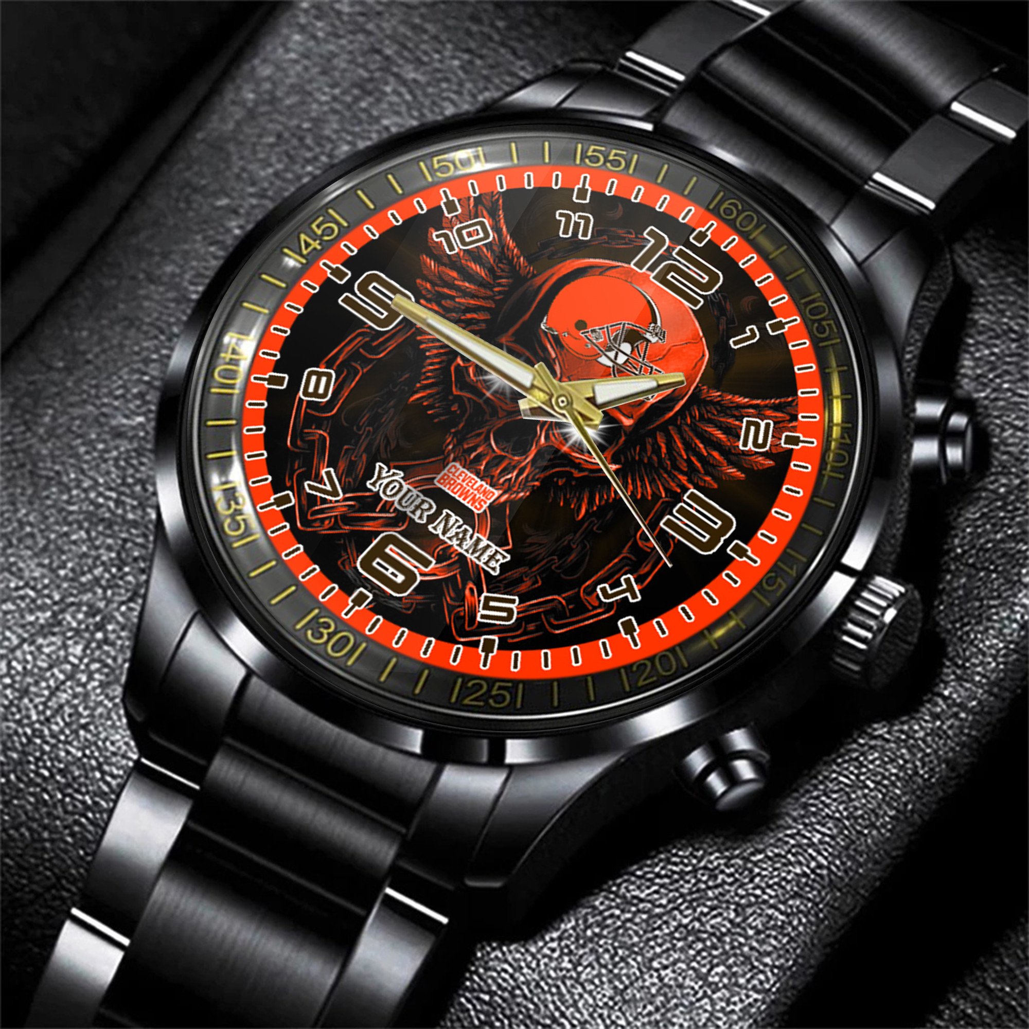 cleveland browns nfl personalized 3d men hand watch gift for fans for father 9gvxd