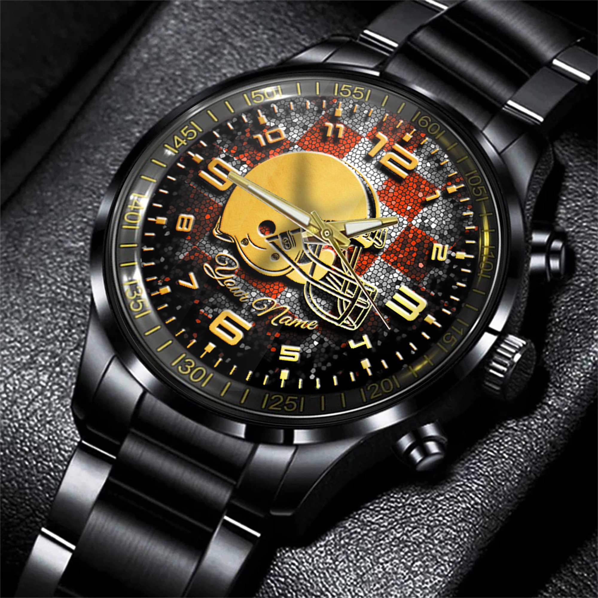 cleveland browns nfl personalized 3d men hand watch gift for fans for father epw3g