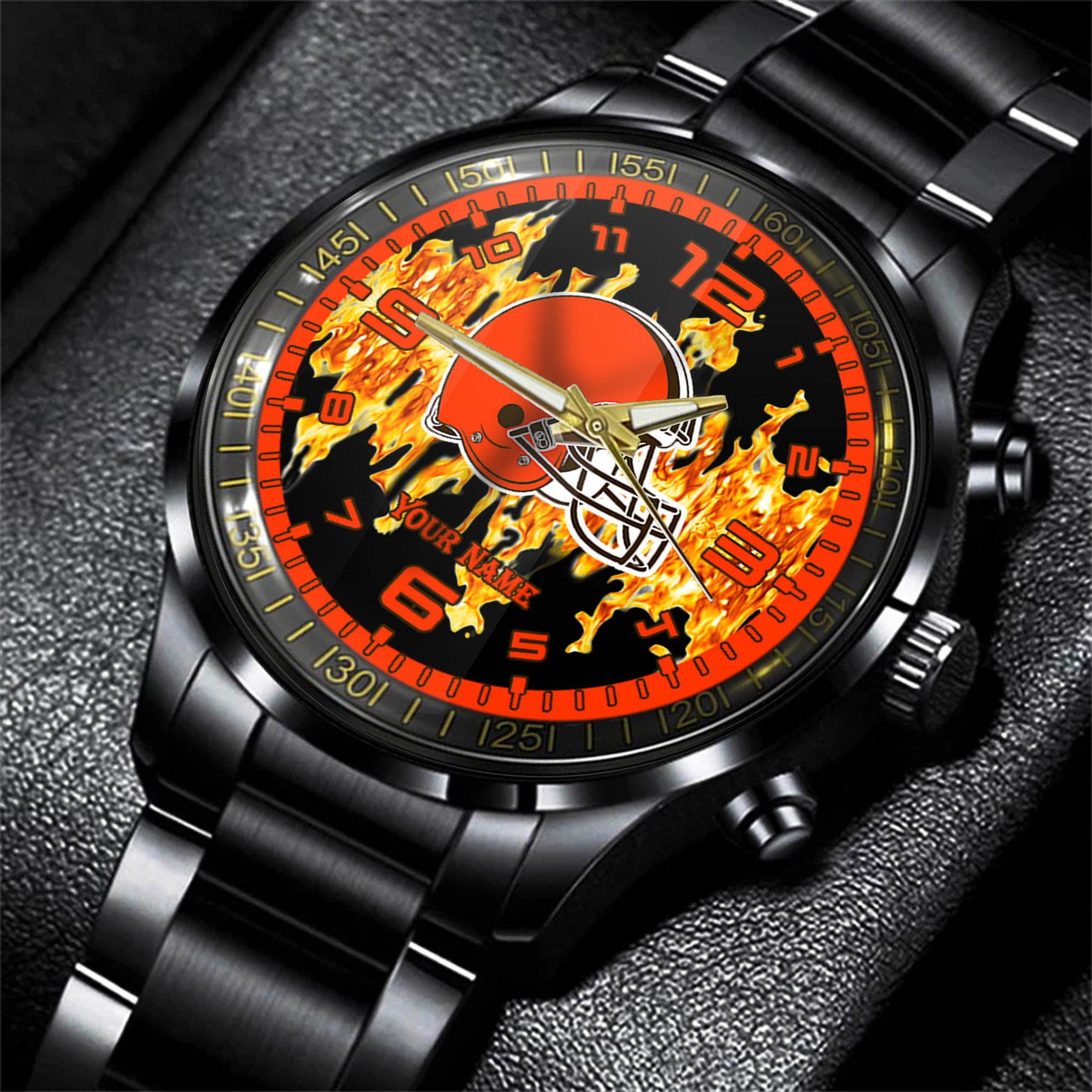 cleveland browns nfl personalized 3d men hand watch gift for fans for father nqims