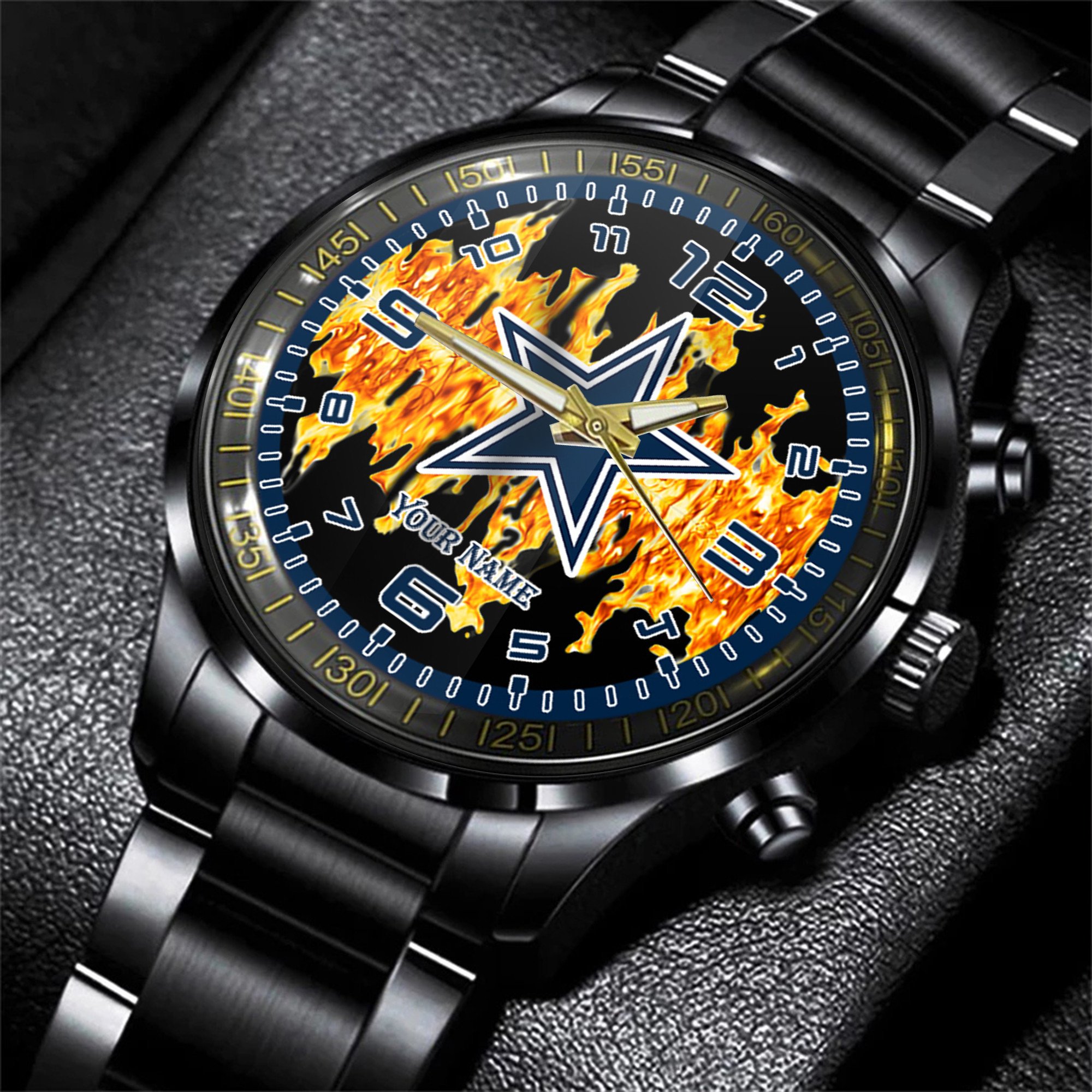 dallas cowboys nfl personalized 3d men hand watch gift for fans for father g1eyn