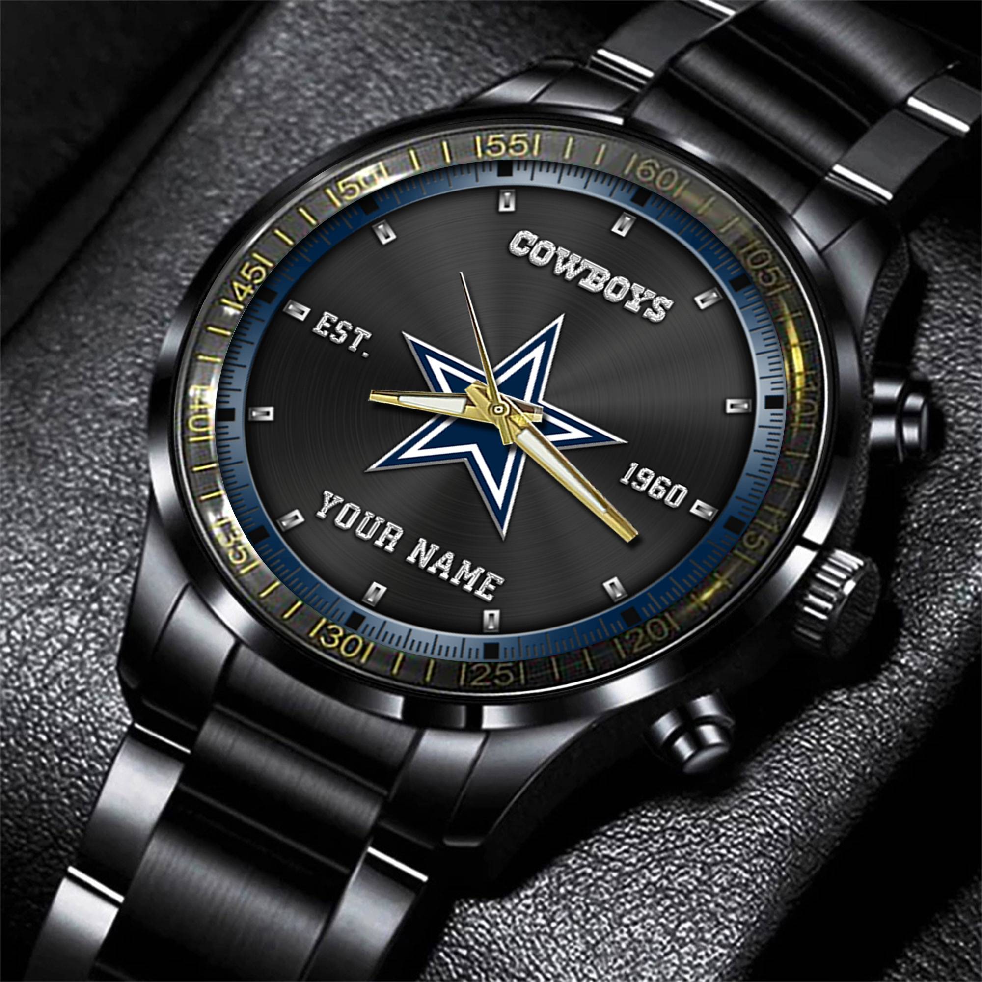 dallas cowboys nfl personalized black fashion watch gifts for fans e8glq