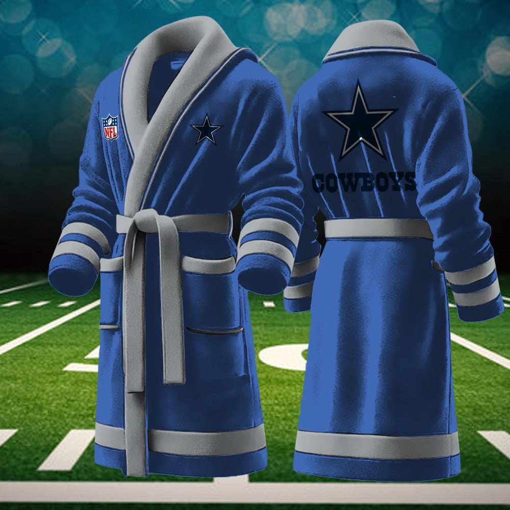 dallas cowboys nfl personalized fleece bathrobe n0oq2