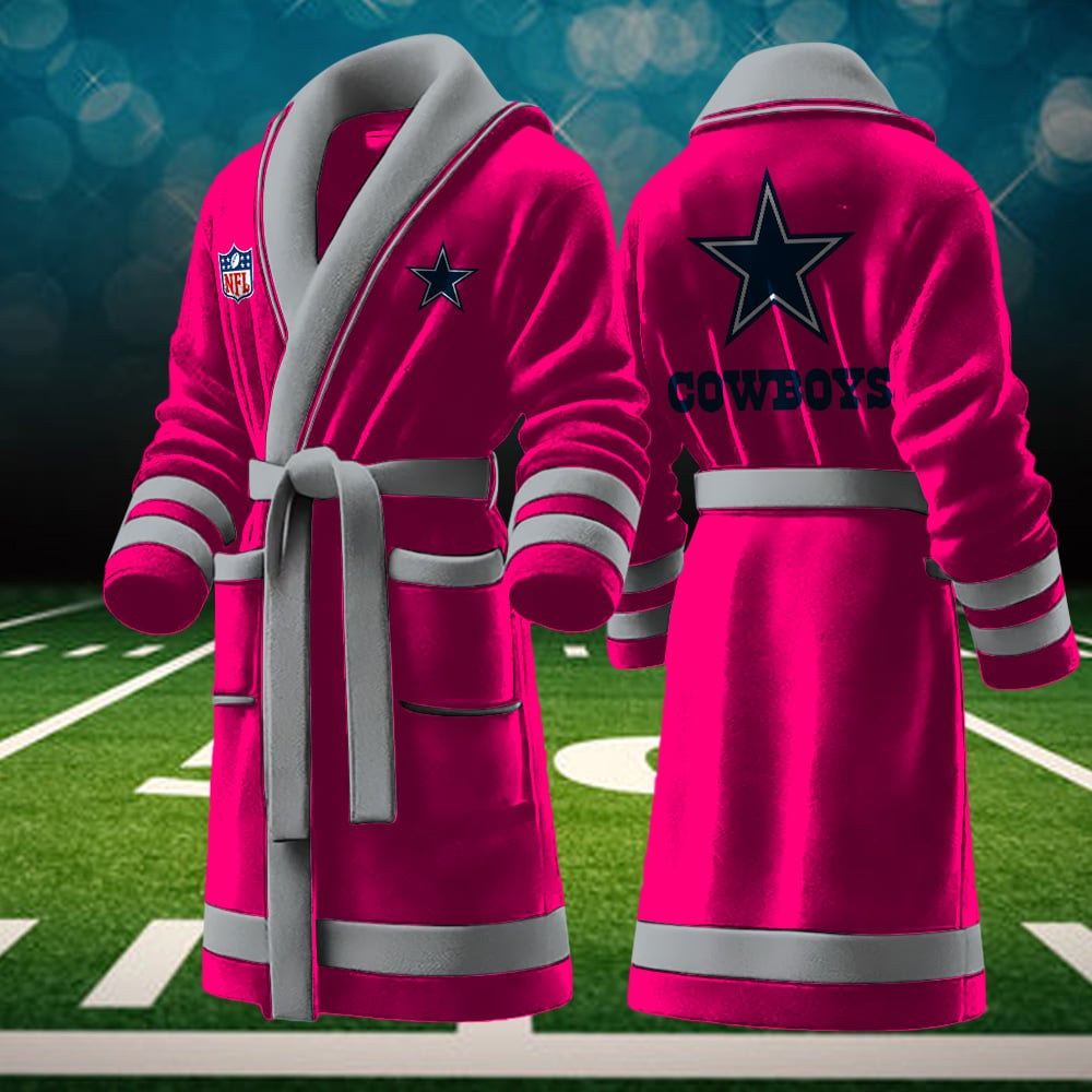 dallas cowboys nfl personalized fleece bathrobe zmyrh