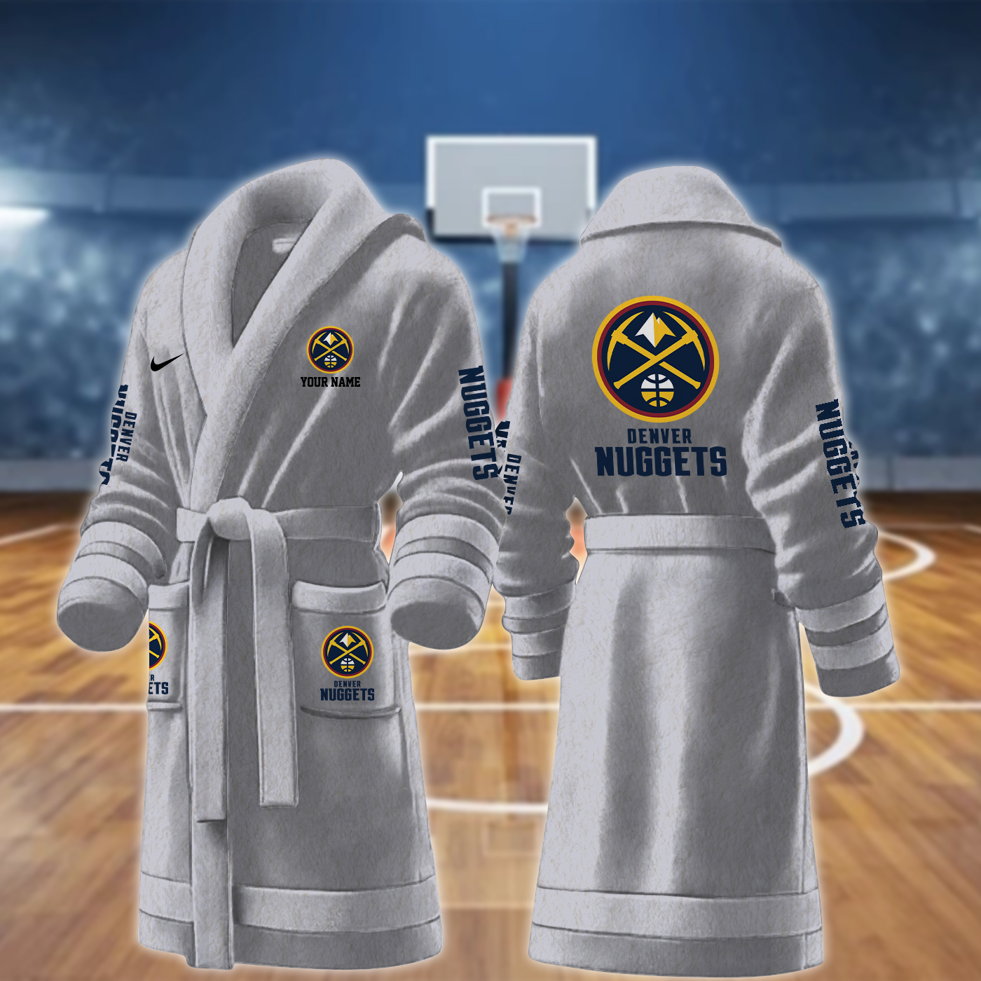 denver nuggets nba personalized fleece bathrobe qiiyb