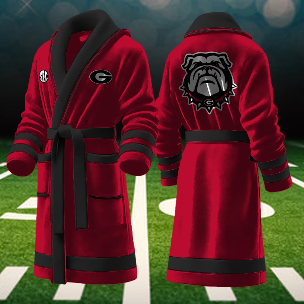 georgia bulldogs ncaa personalized fleece bathrobe sx6eh