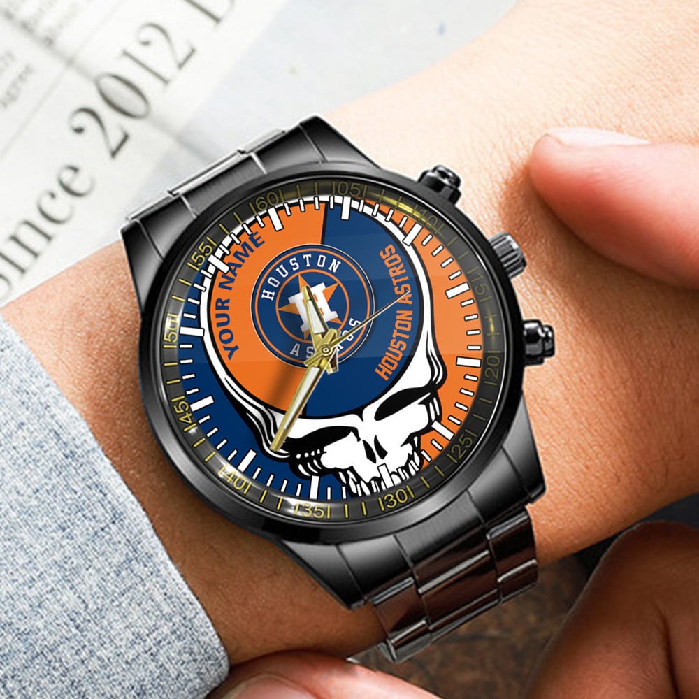 houston astros mlb personalized fashion 3d men hand watch gift for fans for father slsjw