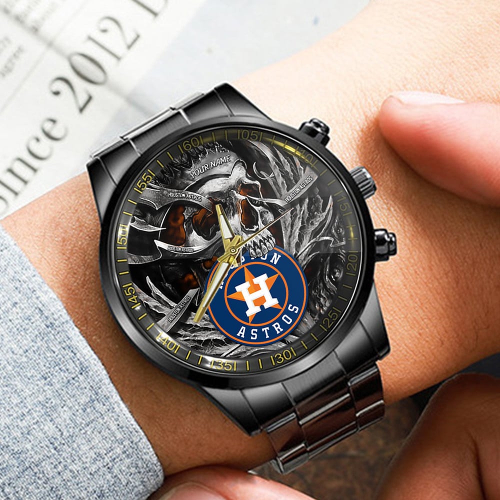 houston astros mlb personalized fashion 3d men hand watch gift for fans for father snzyy