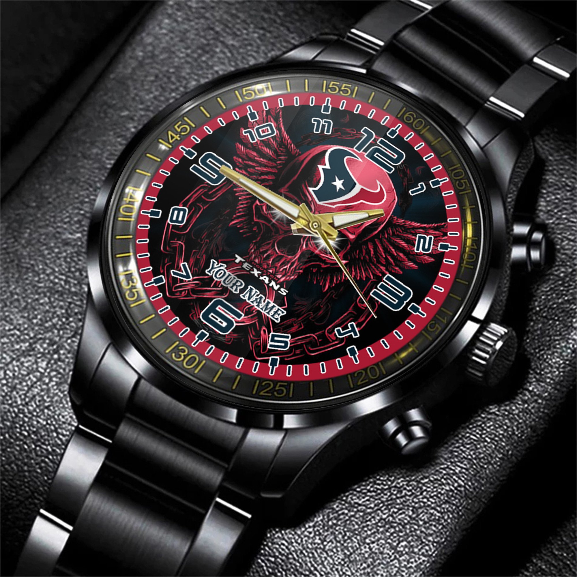 houston texans nfl personalized 3d men hand watch gift for fans for father ymdxc