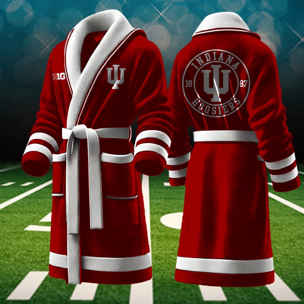 indiana hoosiers ncaa personalized fleece bathrobe rbxgn