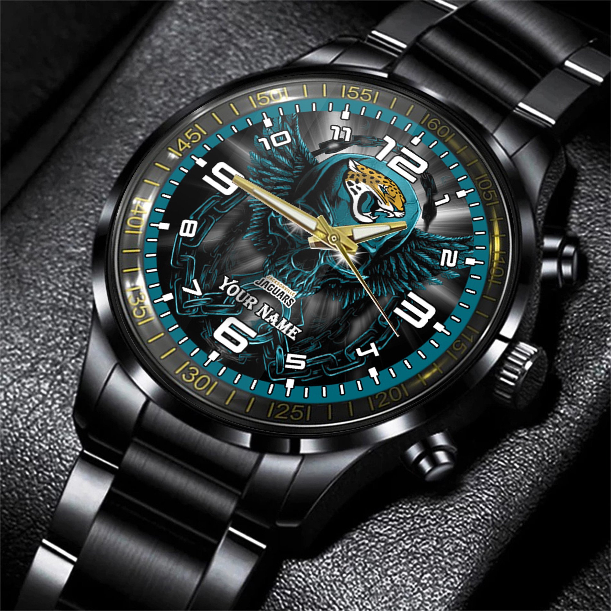 jacksonville jaguars nfl personalized 3d men hand watch gift for fans for father 6ipzt