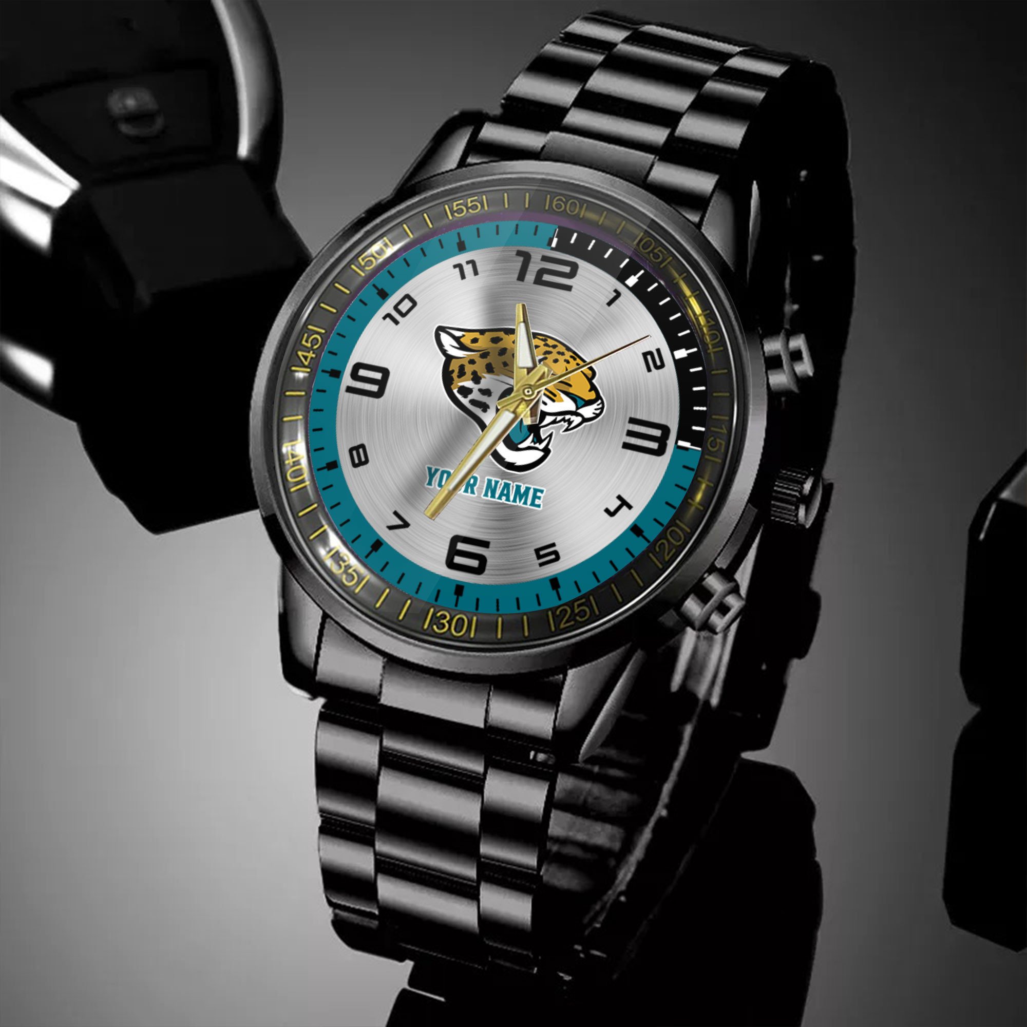 jacksonville jaguars nfl personalized black hand watch gifts for fans 6okhx