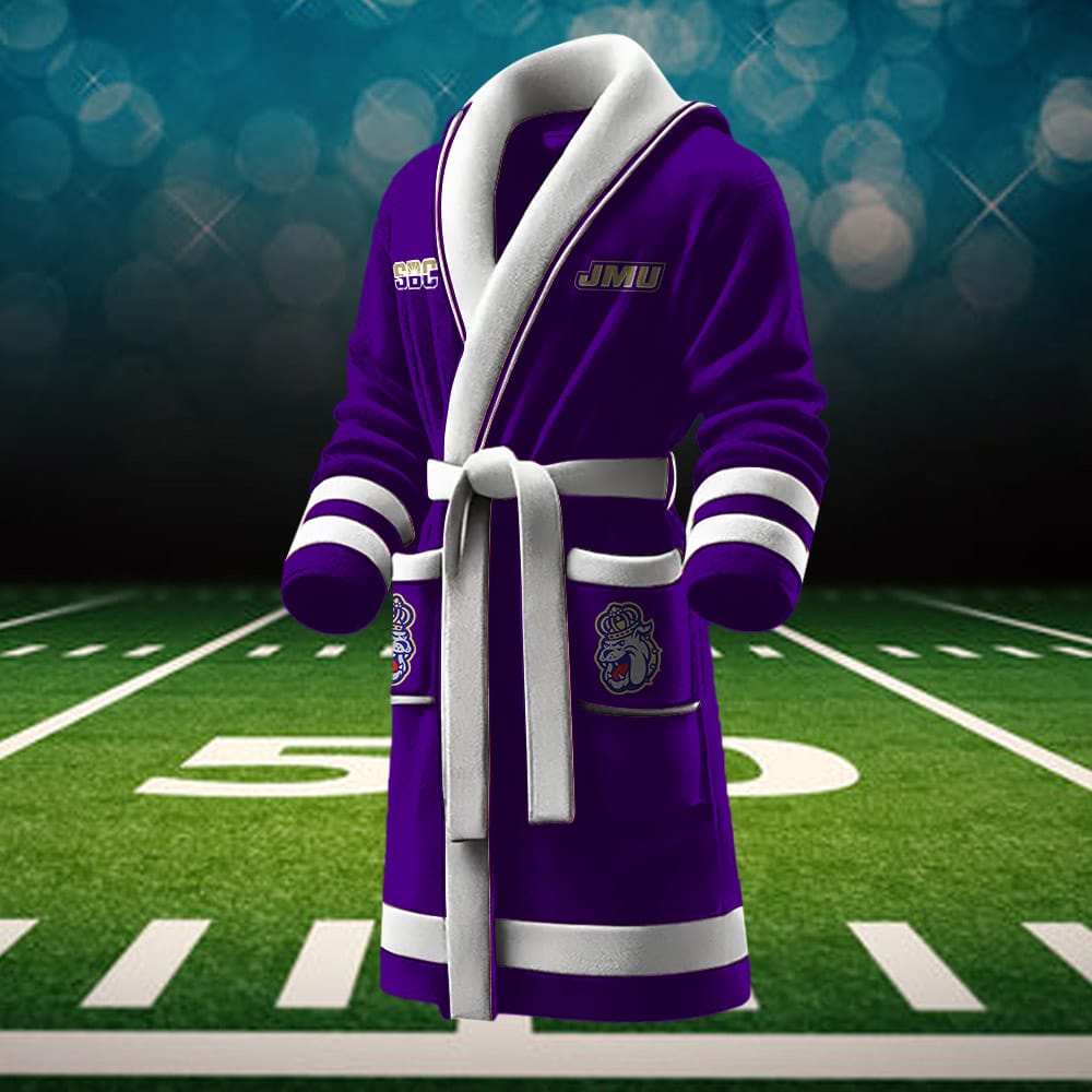 james madison dukes ncaa personalized fleece bathrobe taraz