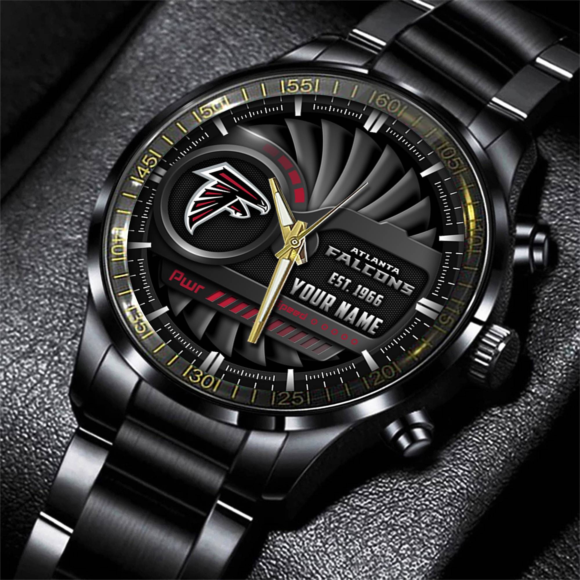 jwfancy atlanta falcons nfl black fashion watch custom your name gvlus