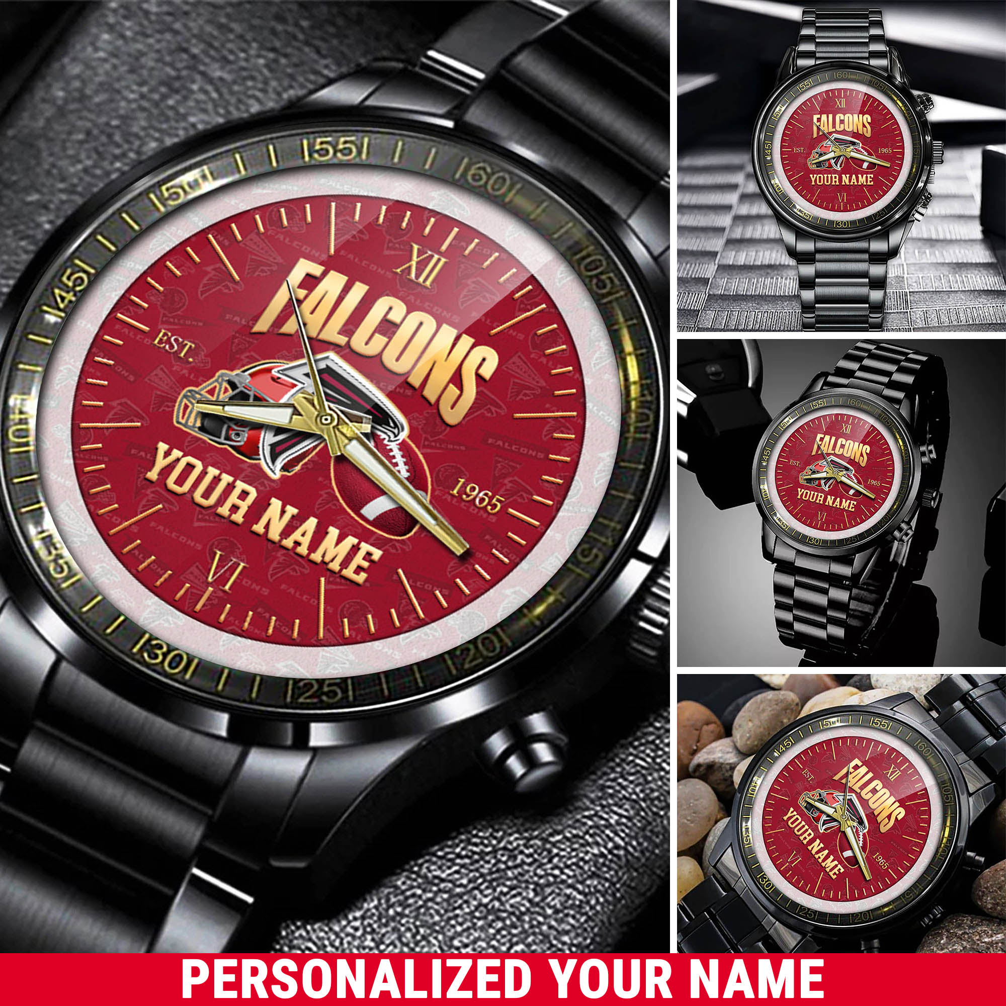 jwfancy atlanta falcons nfl personalized black watch new collection for fans gm1hi