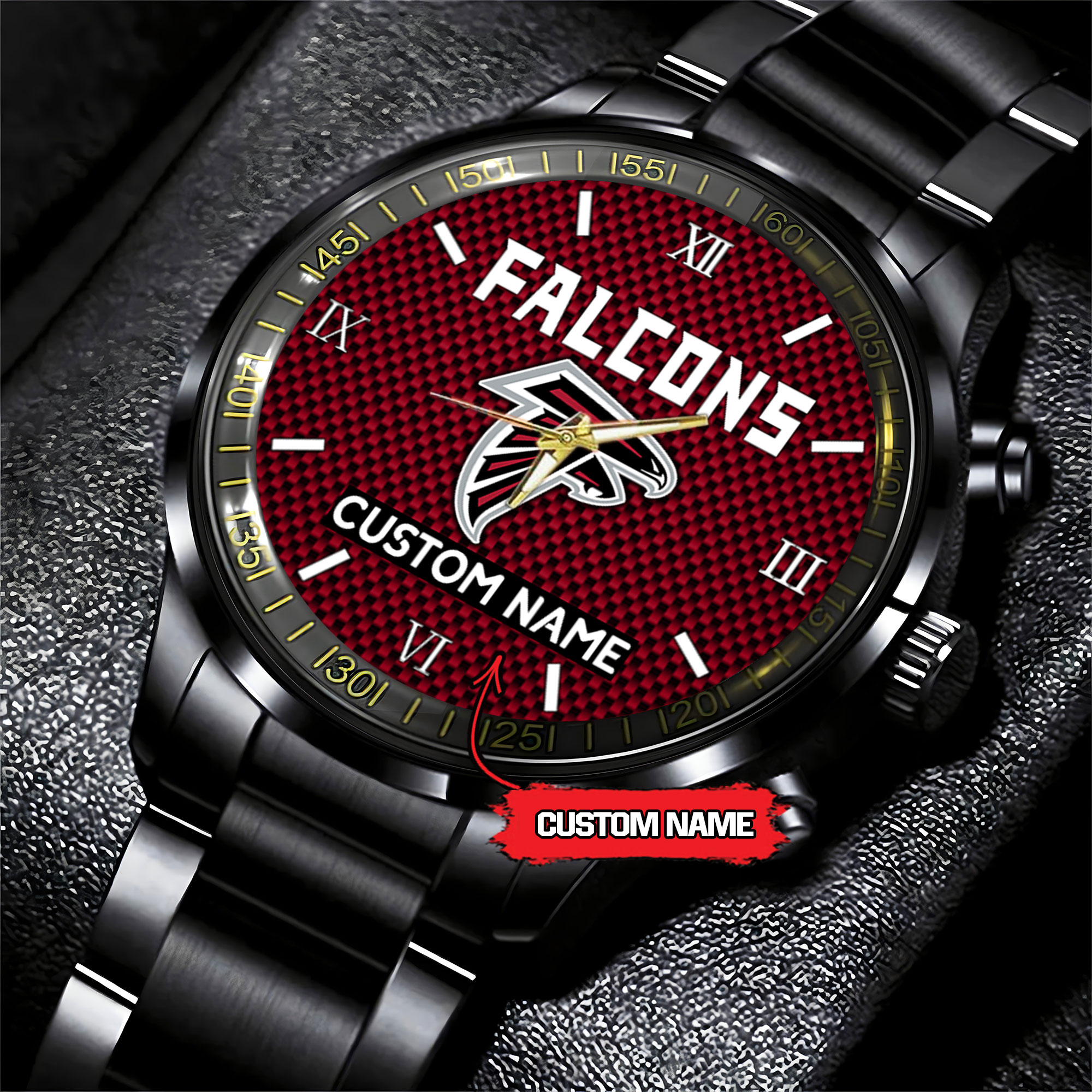 jwfancy atlanta falcons nfl personalized custom black fashion watch gift for fans iivxj