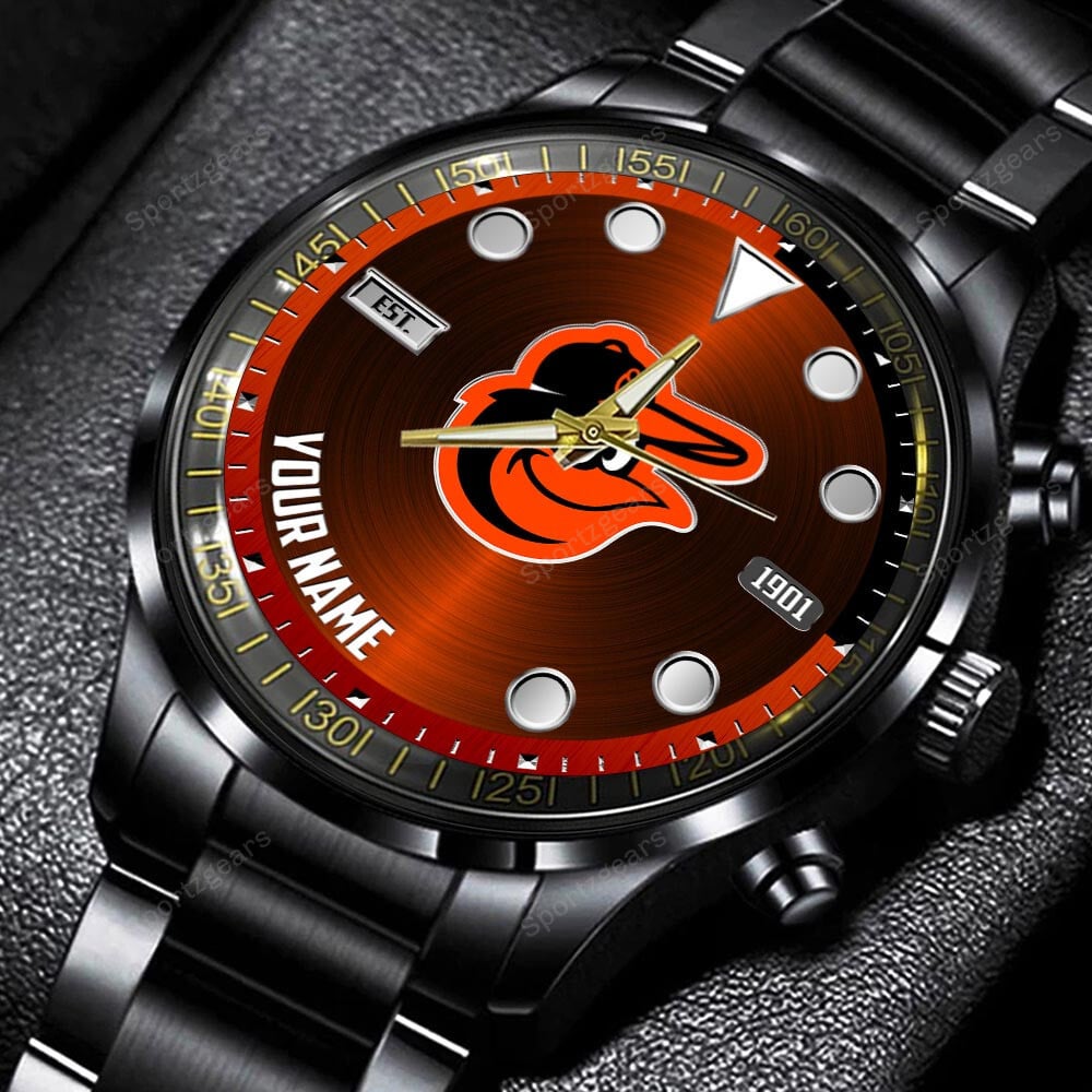 jwfancy baltimore orioles mlb personalized new black hand watch gift for fans tb2ij