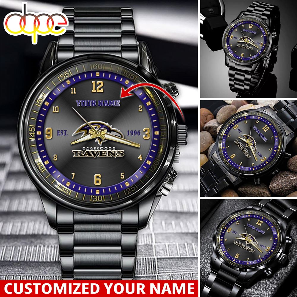 jwfancy baltimore ravens nfl personalized sport watch gift for fans for this season gsftb