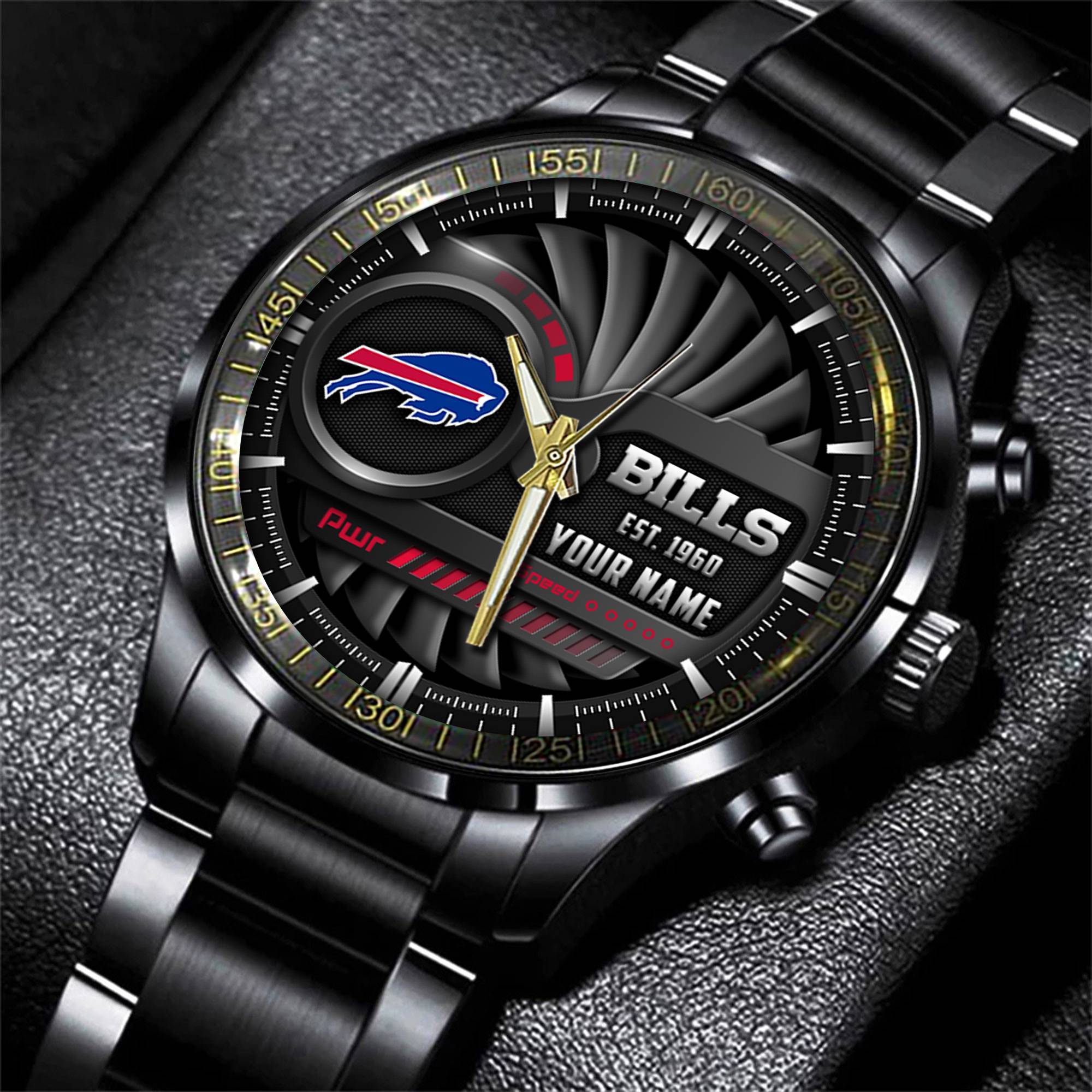 jwfancy buffalo bills nfl black fashion watch custom your name ceivx