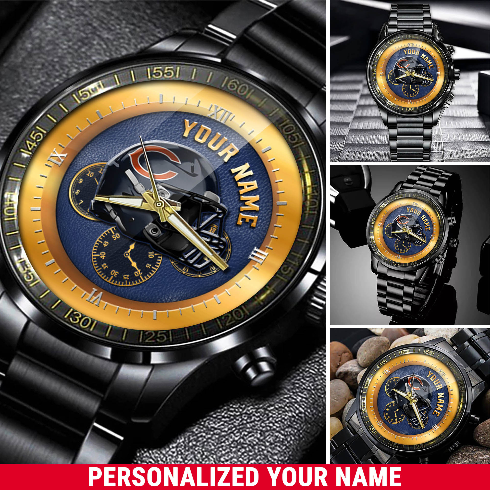 jwfancy chicago bears nfl personalized watch collection for fans jjiyk