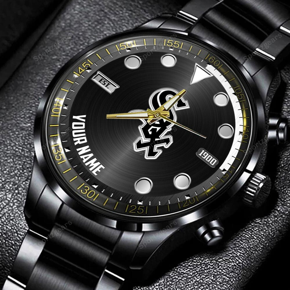 jwfancy chicago white sox mlb personalized new black hand watch gift for fans ajylw