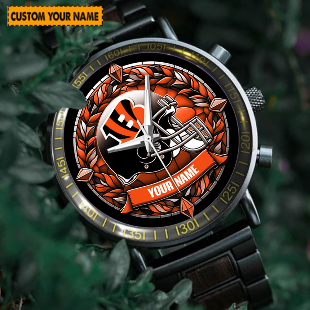 jwfancy cincinnati bengals nfl new personalized hand watch for fan 59ms3