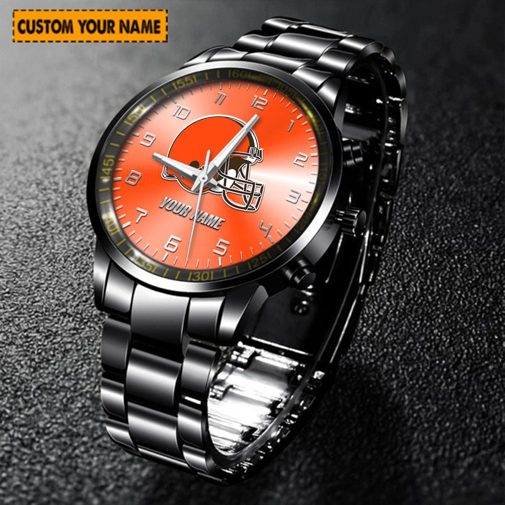 jwfancy cleveland browns nfl new personalized hand watch for fan wbjja