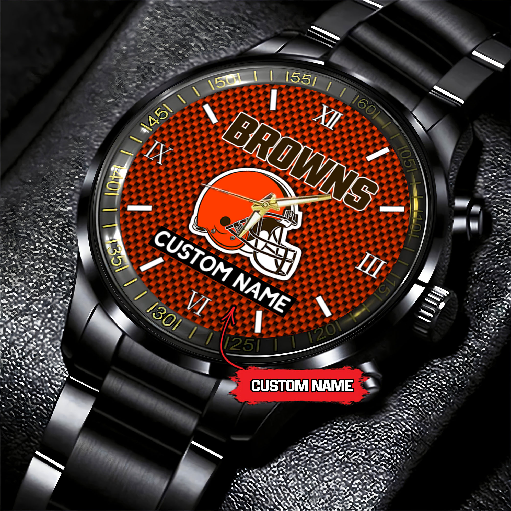 jwfancy cleveland browns nfl personalized custom black fashion watch gift for fans z13fe