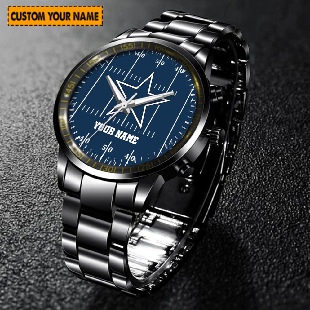 jwfancy dallas cowboys nfl new personalized black hand watch for fan 3imln