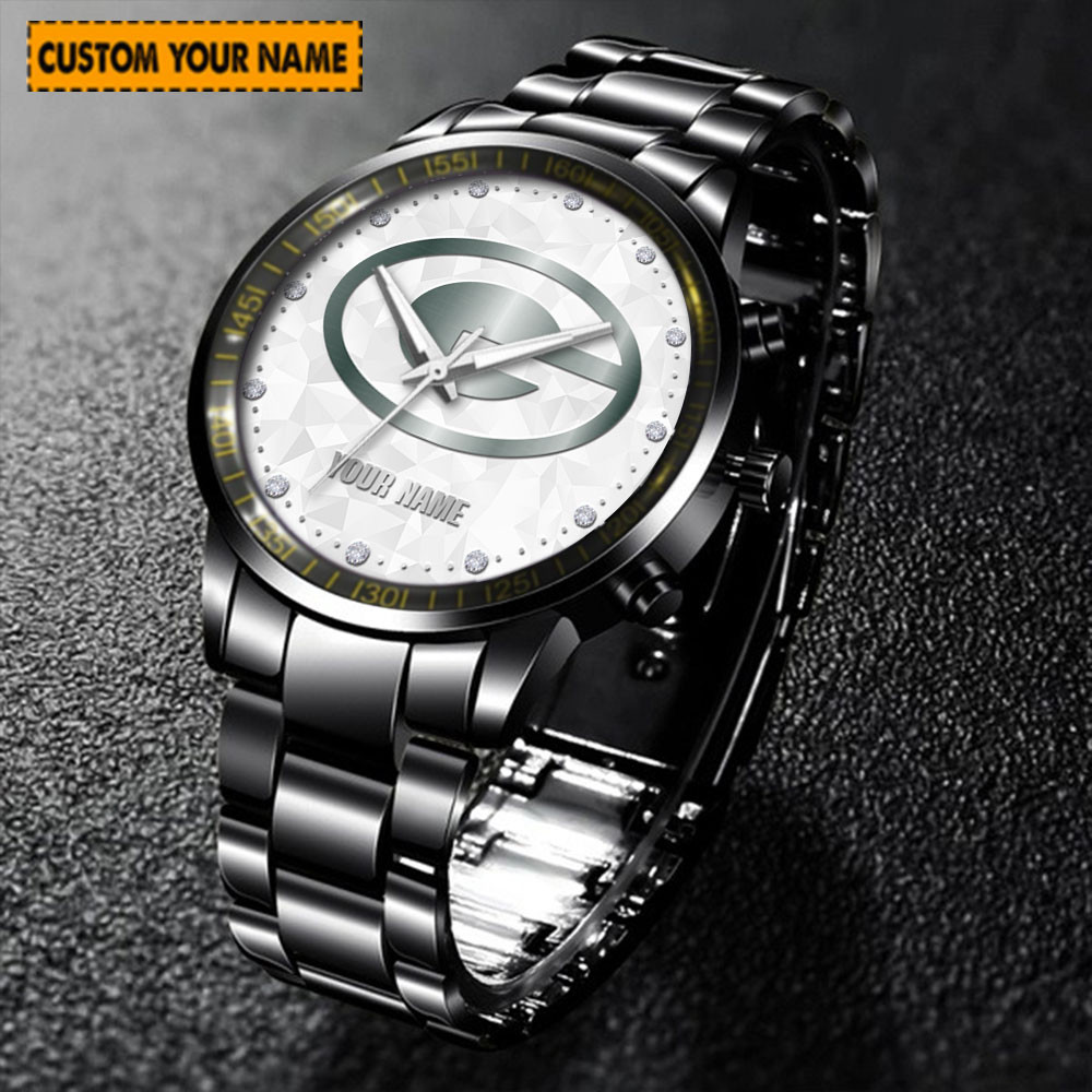 jwfancy green bay packers nfl new personalized hand watch for fan y5nzh