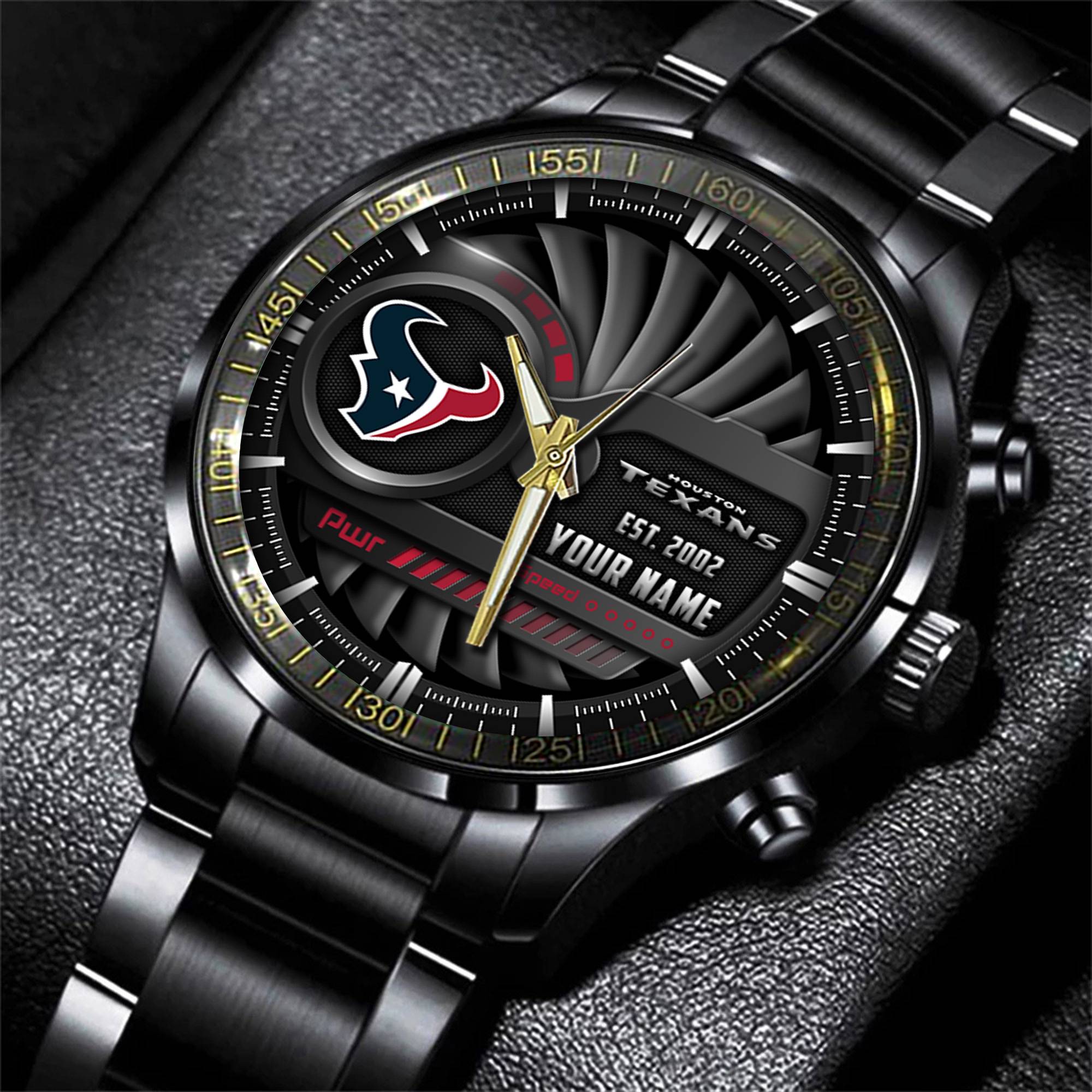 jwfancy houston texans nfl black fashion watch custom your name sbs5t