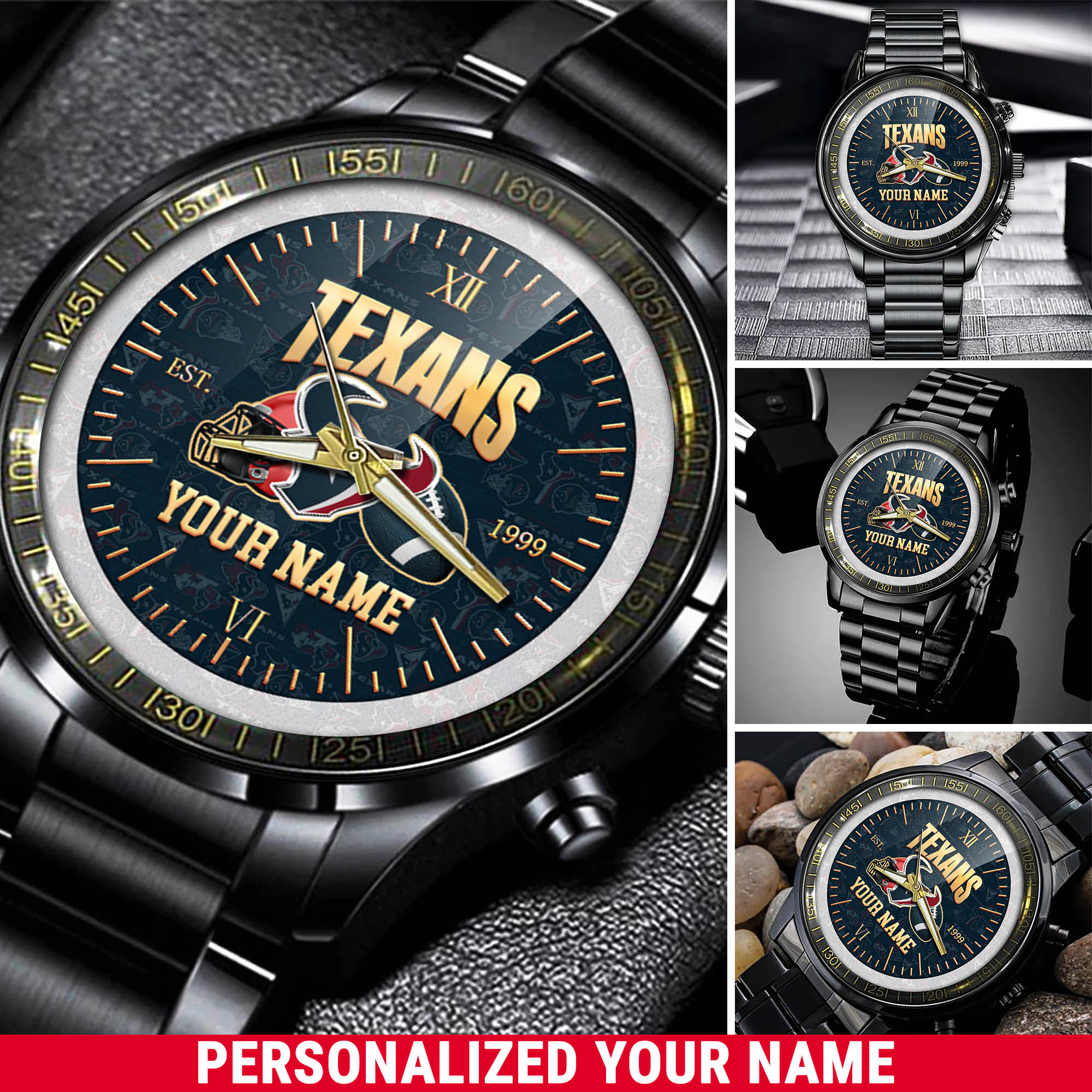 jwfancy houston texans nfl personalized black watch new collection for fans 3kyr5