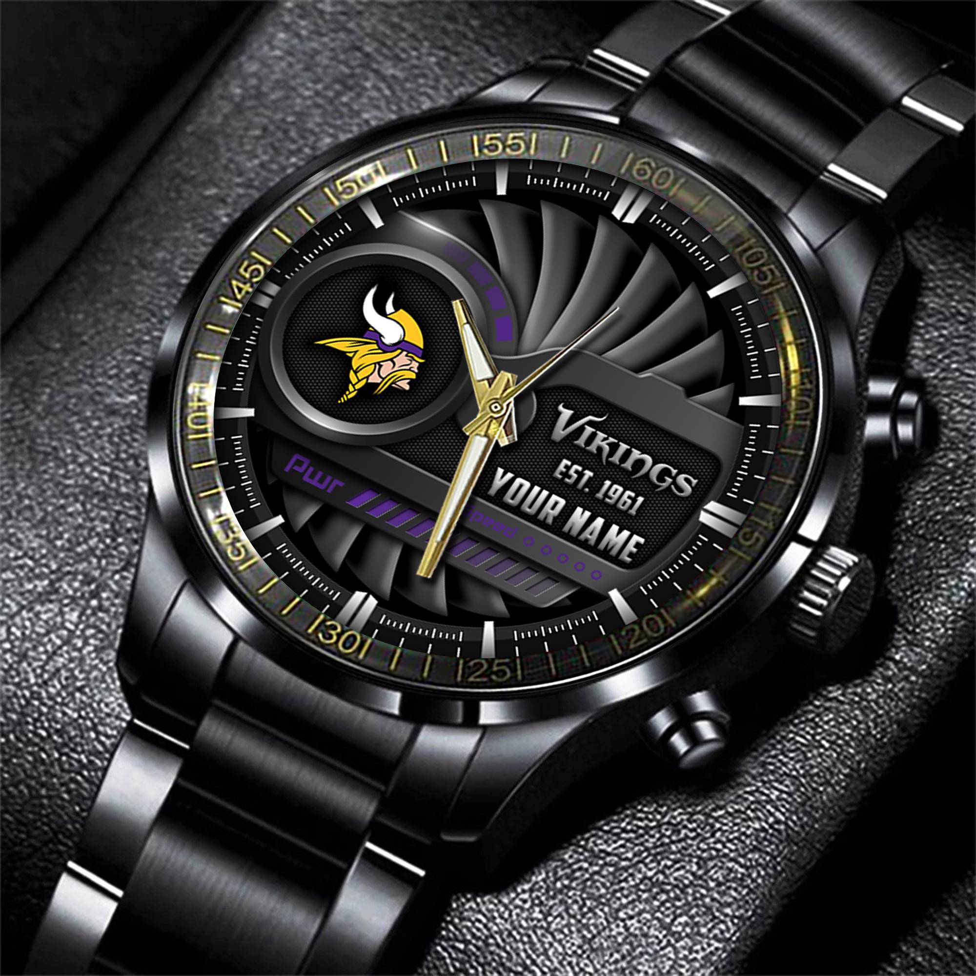 jwfancy minnesota vikings nfl black fashion watch custom your name dtaov