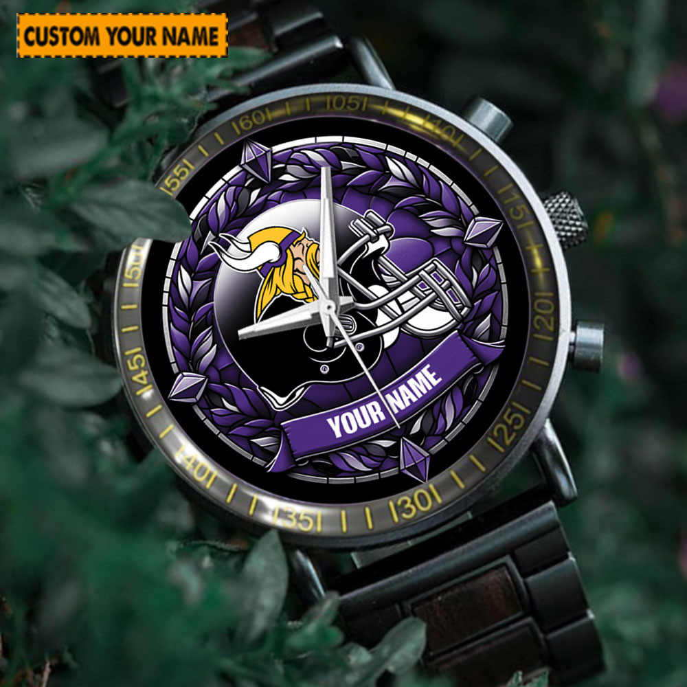 jwfancy minnesota vikings nfl new personalized hand watch for fan lbqbt