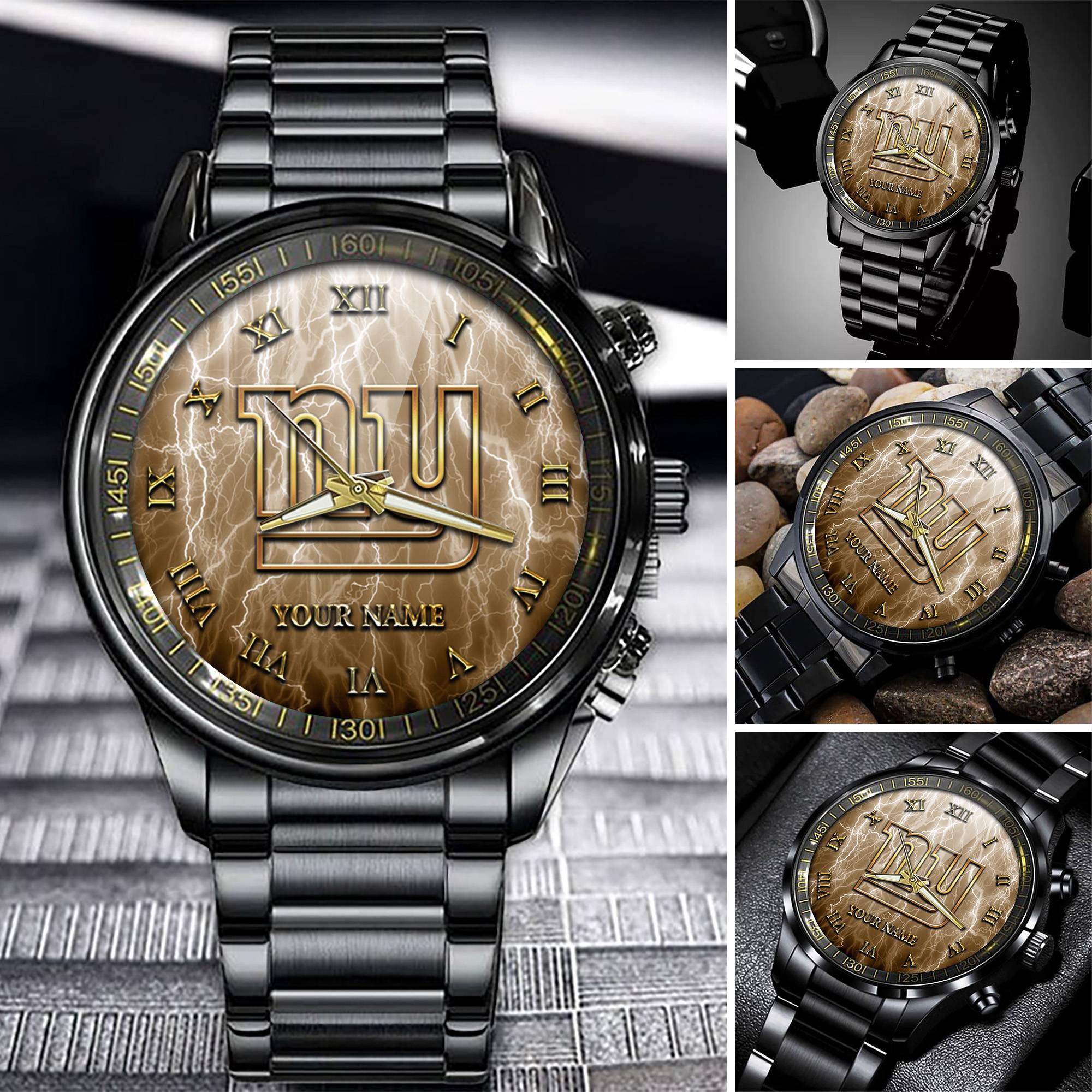 jwfancy new york giants nfl black fashion watch custom your name 0ooxd