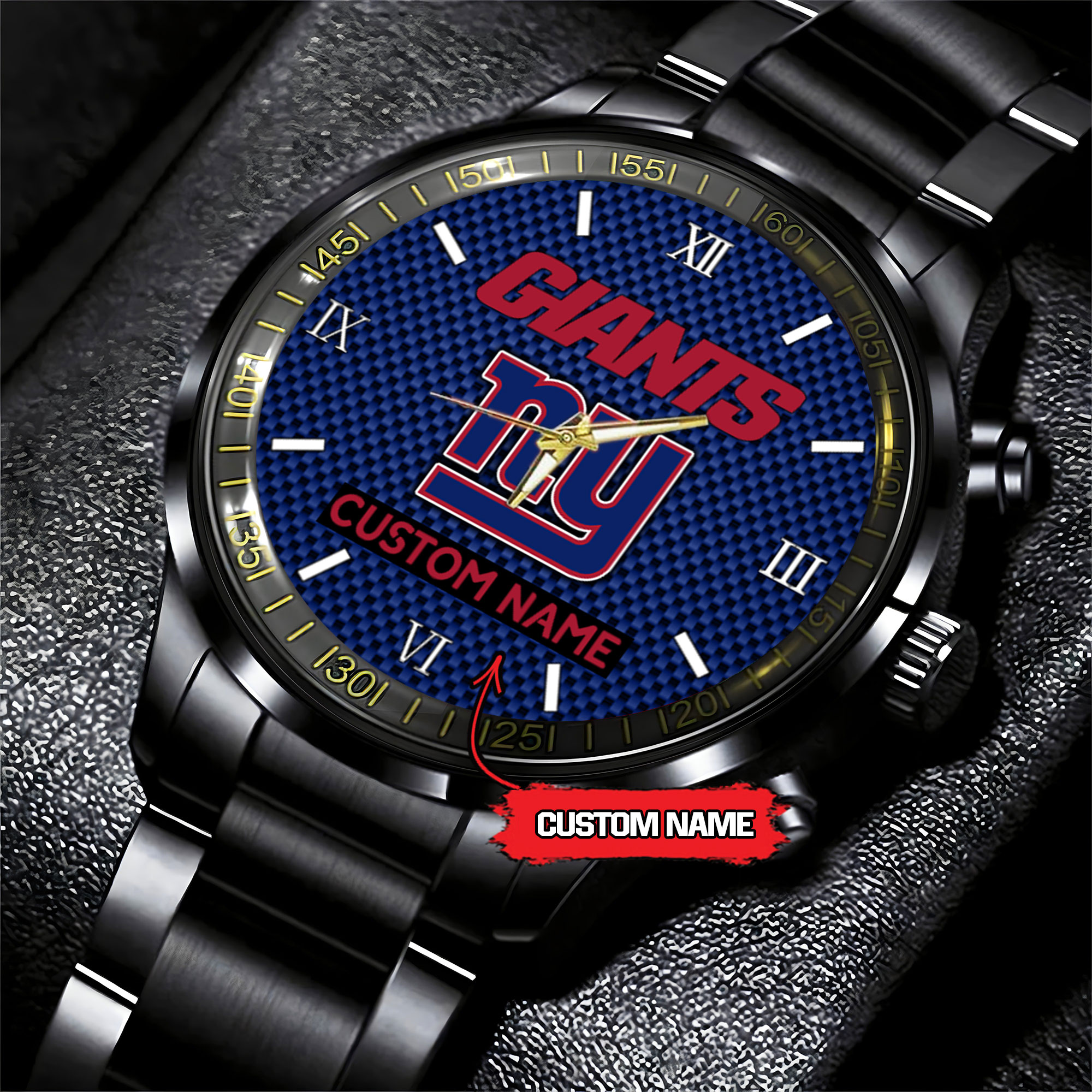 jwfancy new york giants nfl personalized custom black fashion watch gift for fans 8vakq