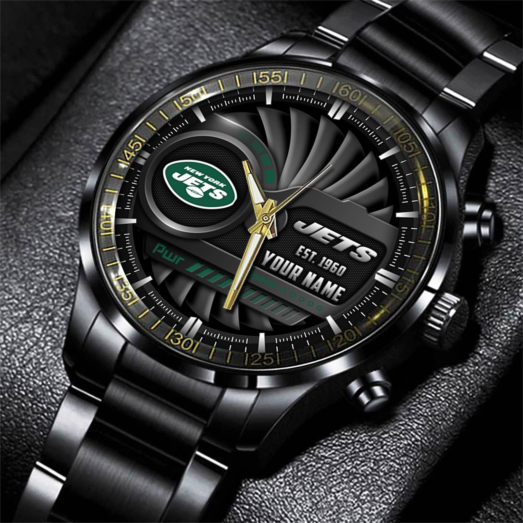 jwfancy new york jets nfl black fashion watch custom your name dwiix