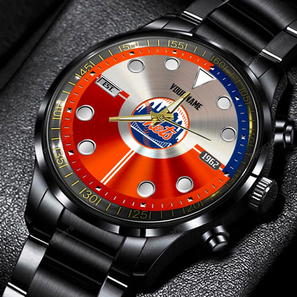 jwfancy new york mets mlb personalized new black hand watch gift for fans ey0zf