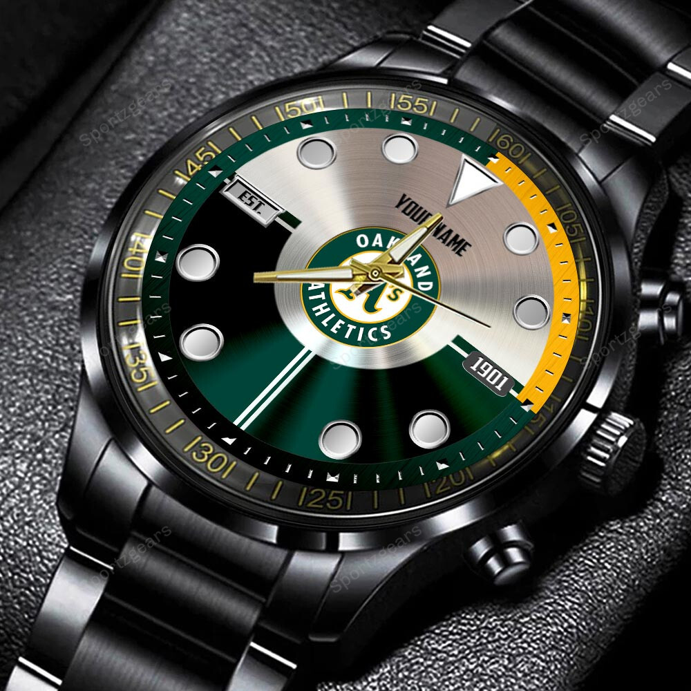 jwfancy oakland athletics mlb personalized new black hand watch gift for fans 5oyqj