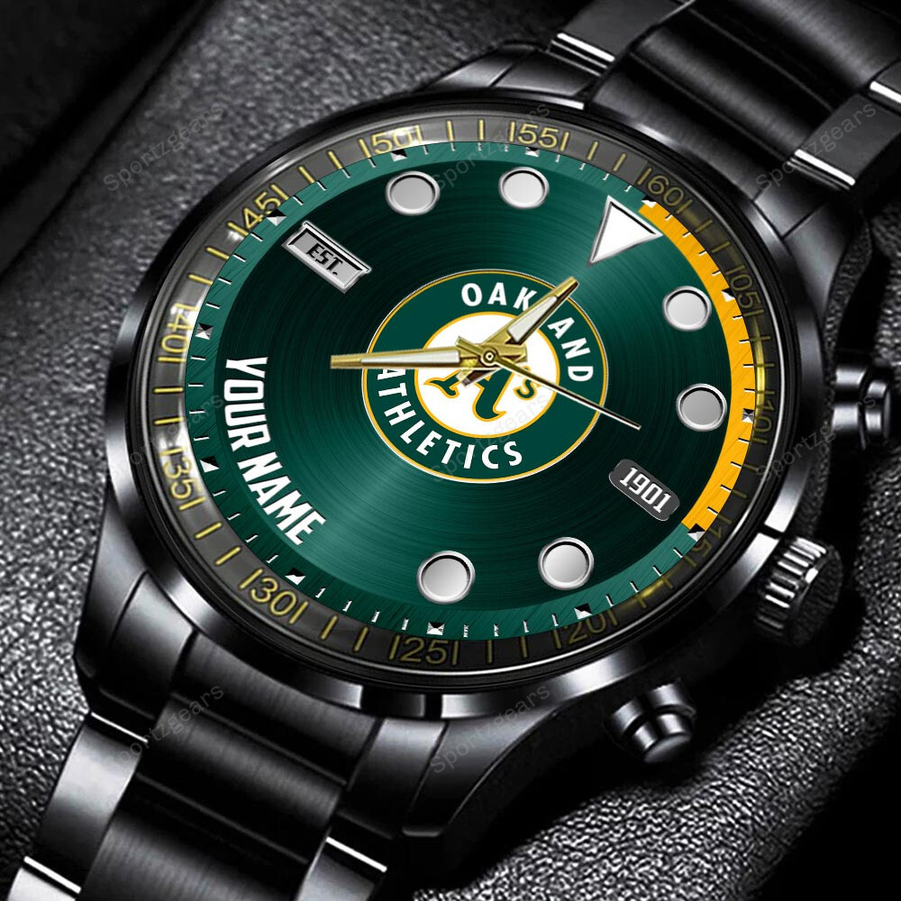 jwfancy oakland athletics mlb personalized new black hand watch gift for fans gdn0d