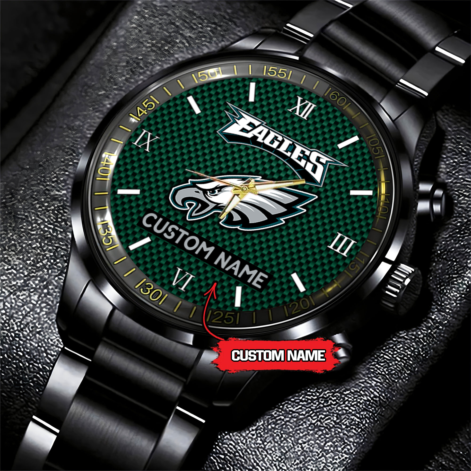 jwfancy philadelphia eagles nfl personalized custom black fashion watch gift for fans a66tk