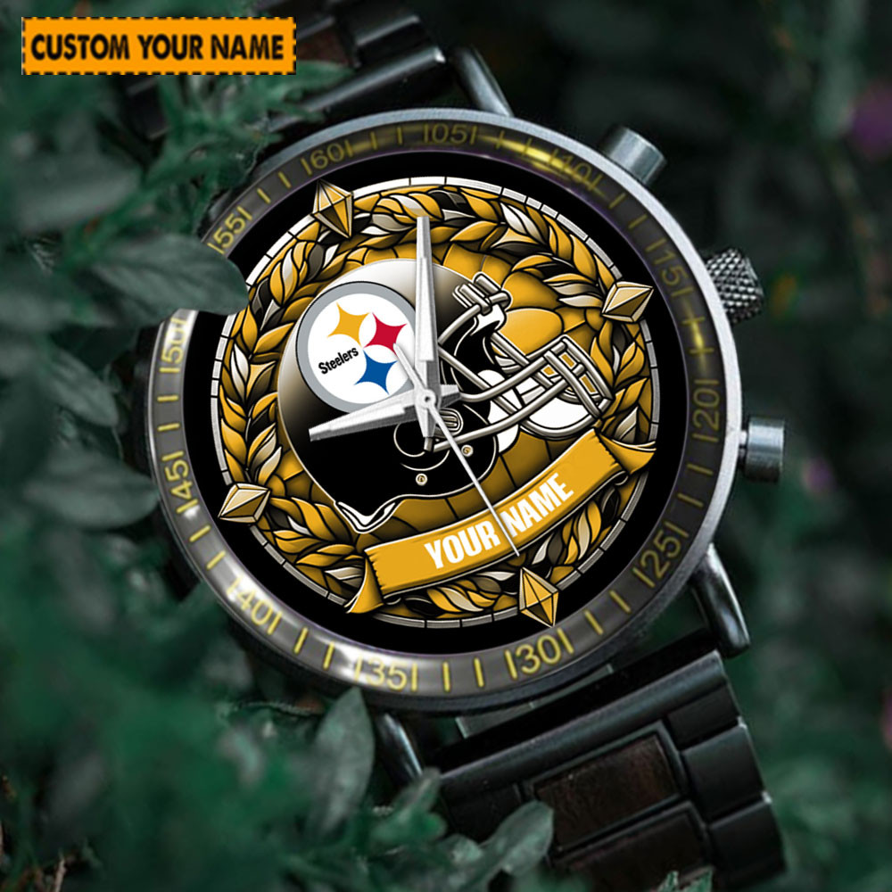 jwfancy pittsburgh steelers nfl new personalized hand watch for fan qzllu