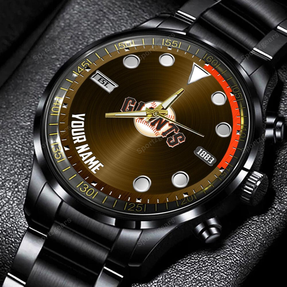 jwfancy san francisco giants mlb personalized new black hand watch gift for fans ucxek