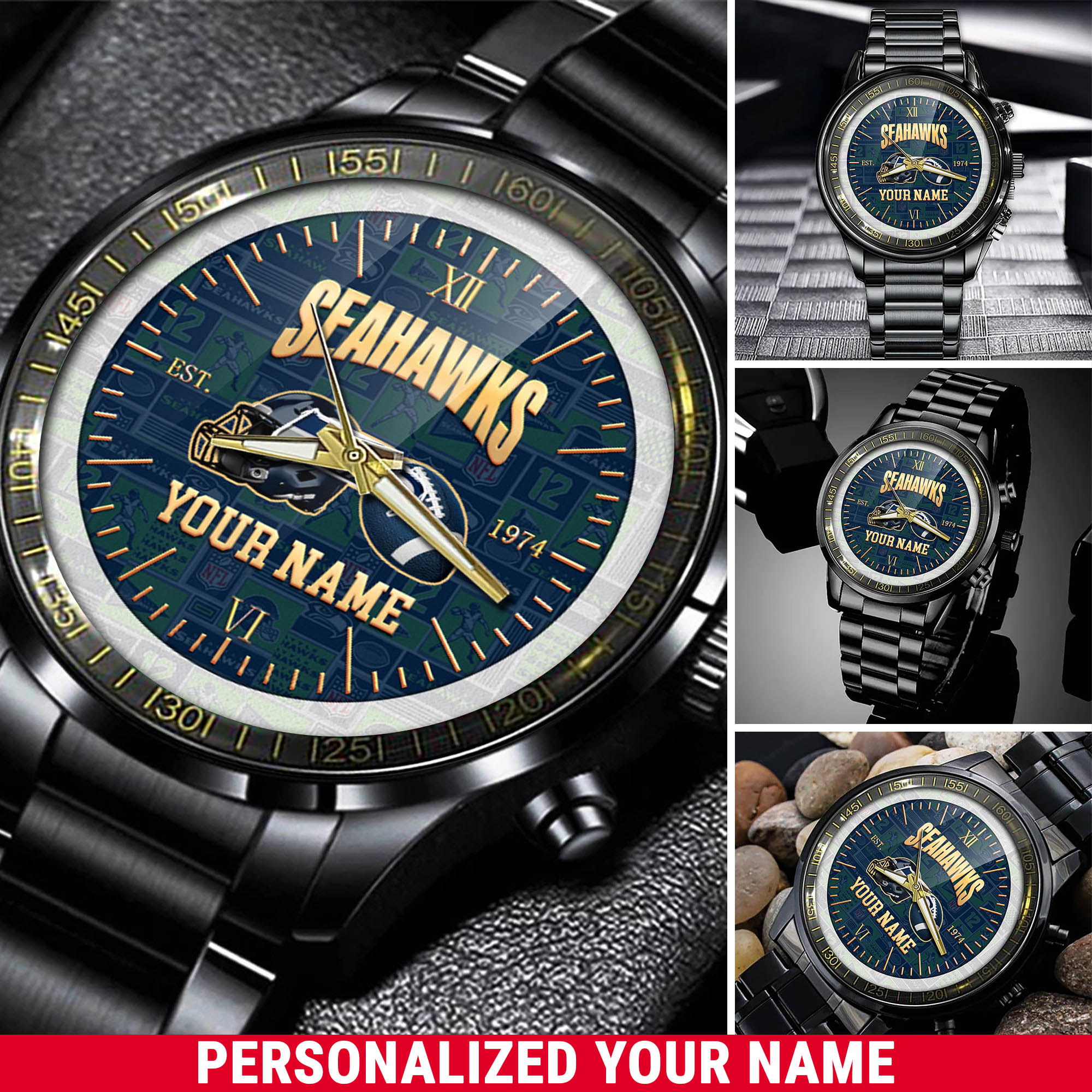 jwfancy seattle seahawks nfl personalized black watch new collection for fans zb5ut