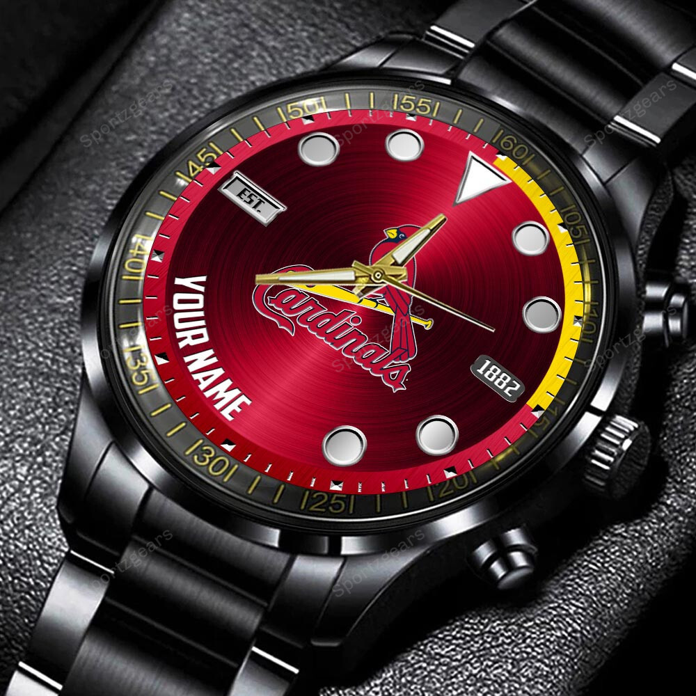 jwfancy st louis cardinals mlb personalized new black hand watch gift for fans e8rpw