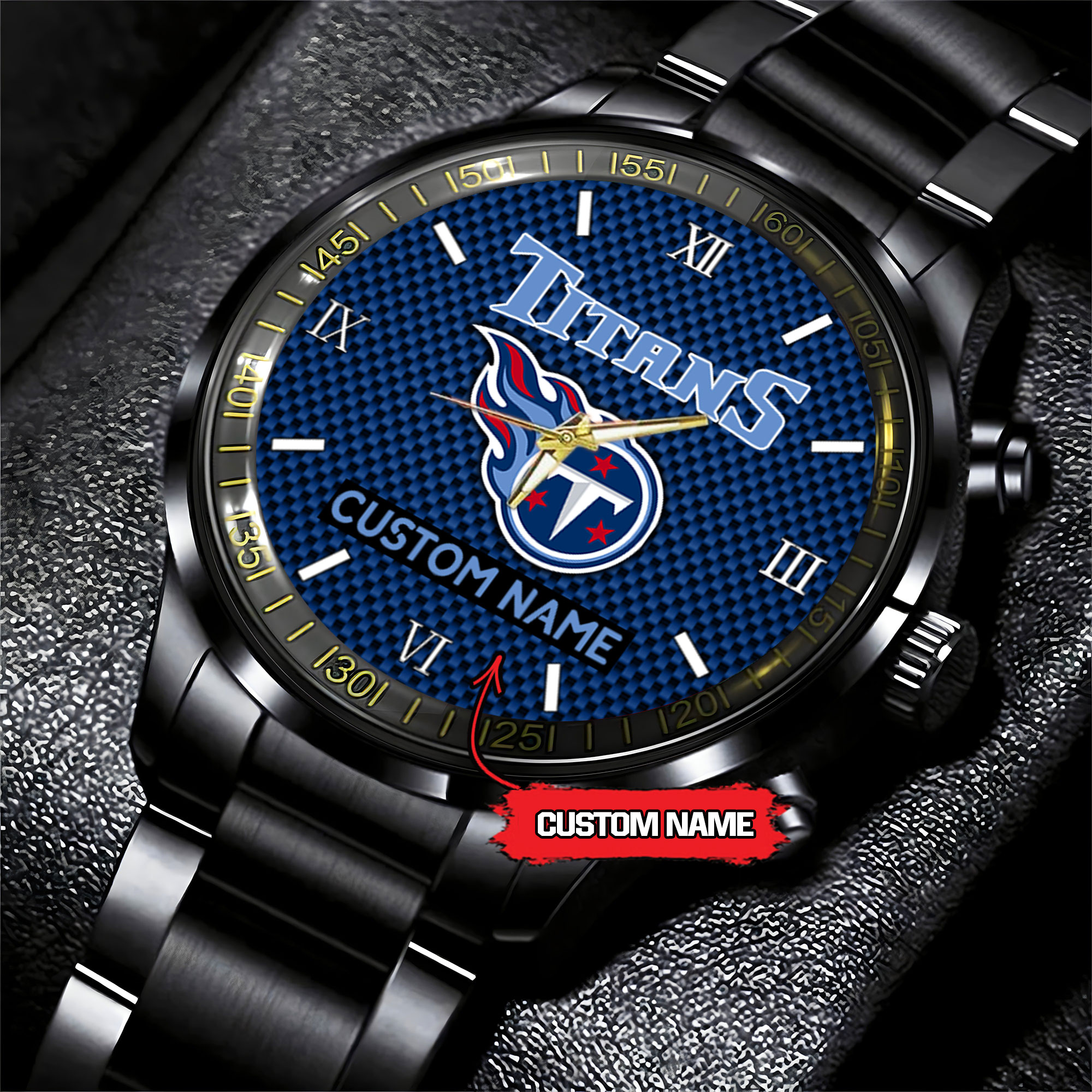 jwfancy tennessee titans nfl personalized custom black fashion watch gift for fans bmbqo