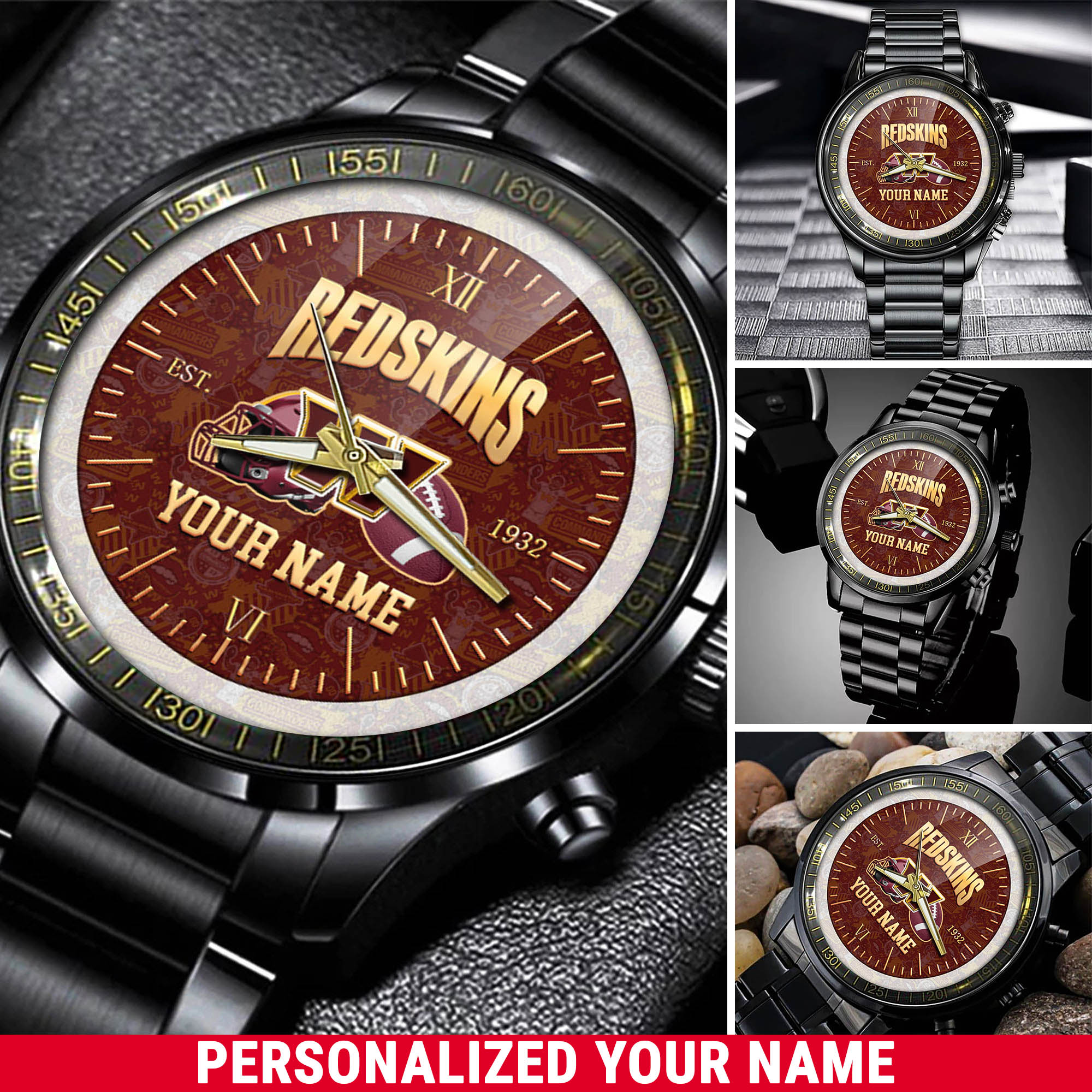 jwfancy washington commanders nfl personalized black watch new collection for fans 1co8n