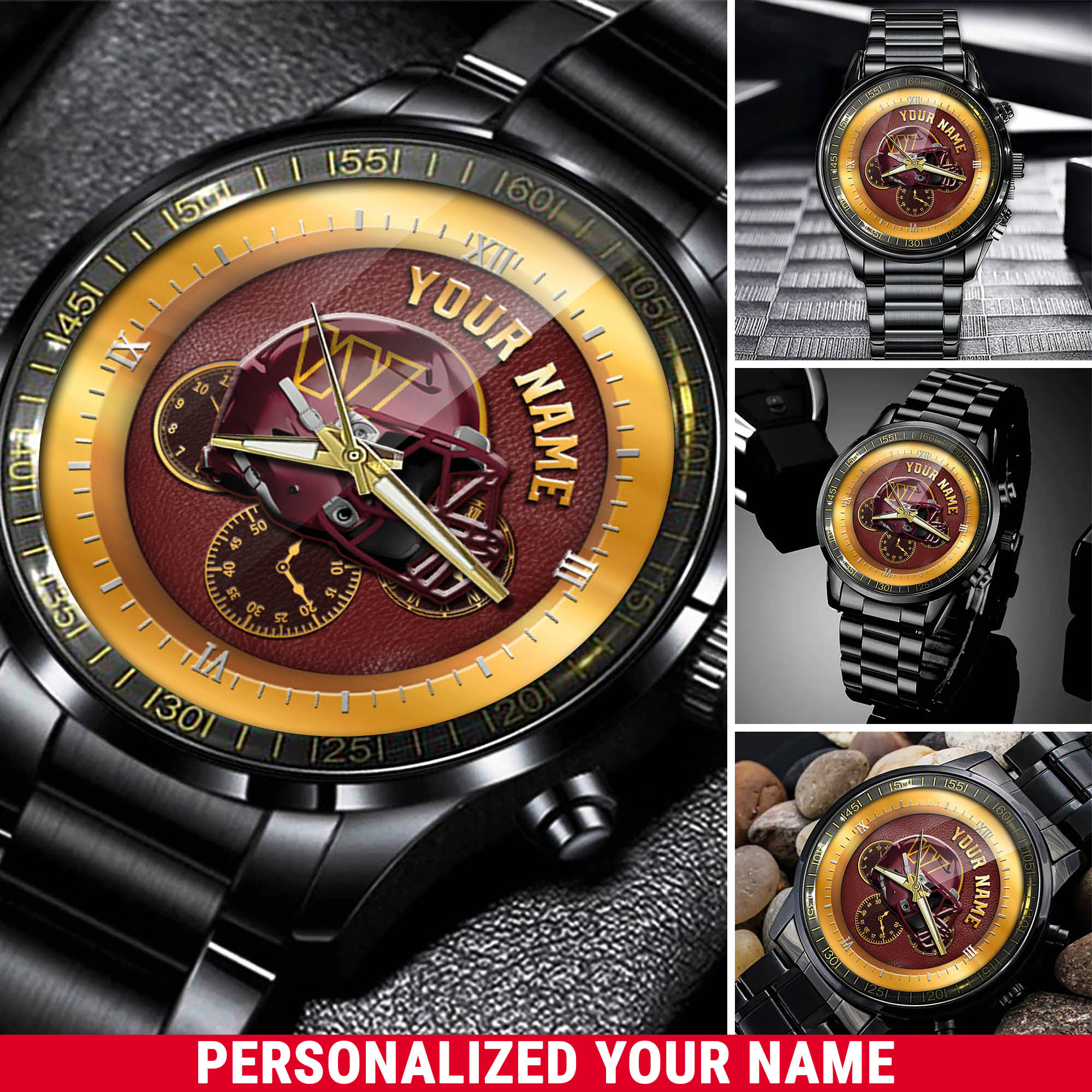 jwfancy washington commanders nfl personalized watch collection for fans 3fmp3