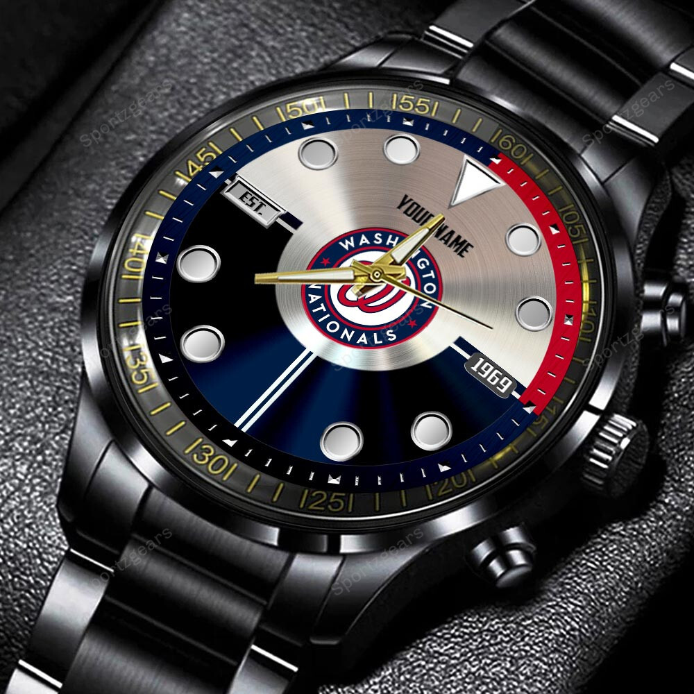 jwfancy washington nationals mlb personalized new black hand watch gift for fans drri0