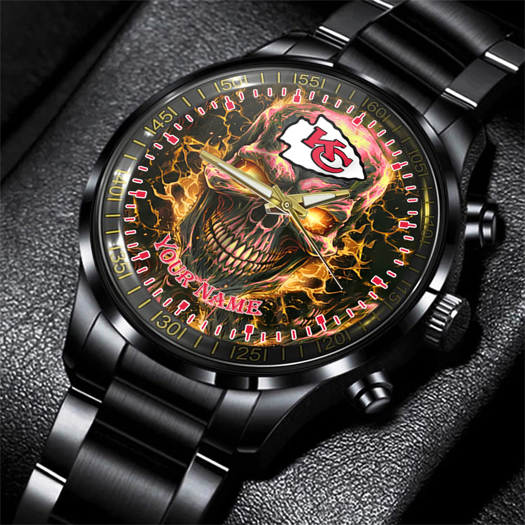 kansas city chiefs nfl men hand watch personalized gift for fans jzrqc